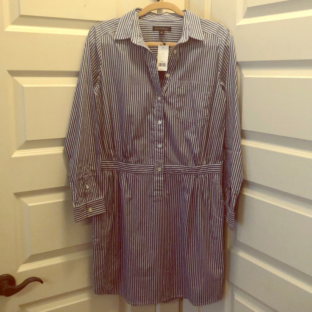 NWT Banana Republic pinstriped shirt dress